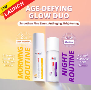 【Age-Defying Glow Duo】 Swissvita Retinol Mandelic Acid Serum 30ml, Vitamin C Plus Light Lotion 50ml