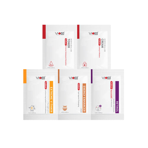 🎁 Free Gift - Swissvita 5pc sachets (Vitamin c 1.5ml, Retinol 1.5ml, EE cream 1.5ml, Toner 1.5ml, Cream 1.5ml) (100% off)